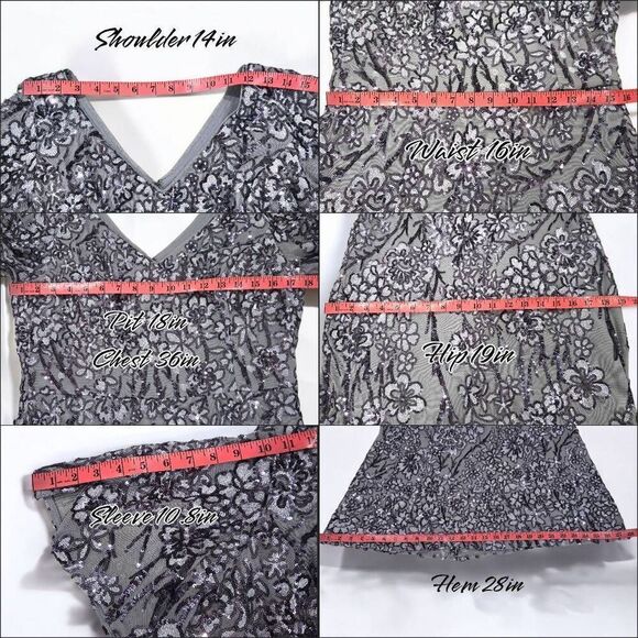 Alex Evening Cold Shoulder Sequin A-line Dress(C036)-Size 10 for Women - Picture 10 of 11